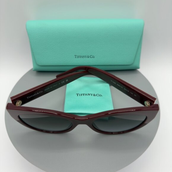 Tiffany & Co. Sunglasses TF4220 8389/3C Burgundy Cat Eye Gray Gradient Lenses - Picture 2 of 10